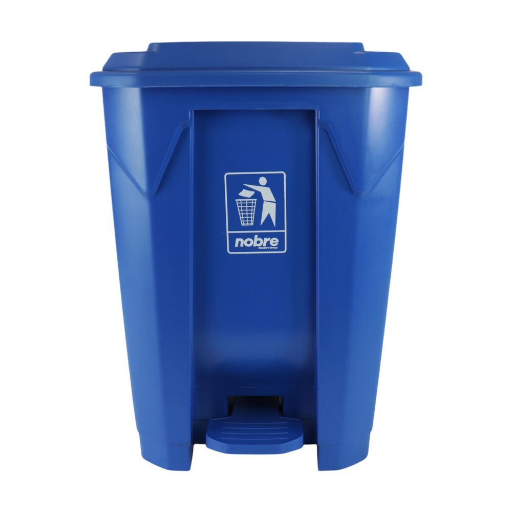 Lixeira Plástica 50L com Pedal Azul Grande Cozinha Área Externa Nobre Coleta Seletiva