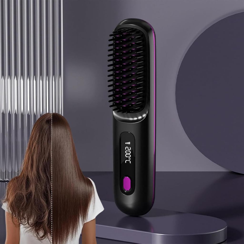 Numoya Go Brush Pro, Nova Escova Alisadora Portátil Numoya 2025 - Gobrush Pro, Alisador Portátil para Viagens (Preto)