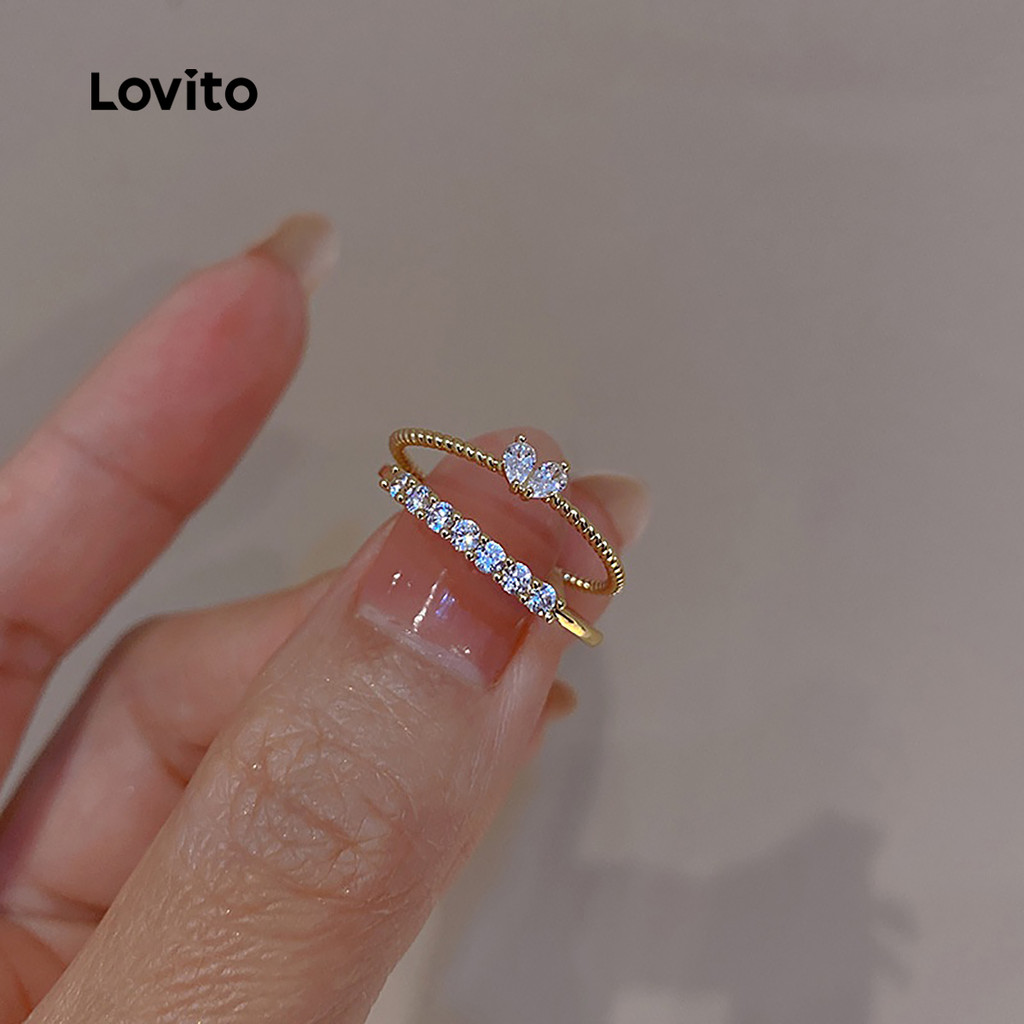 Lovito Anéis de Diamante flash LCS31A171 em Oferta na Shopee