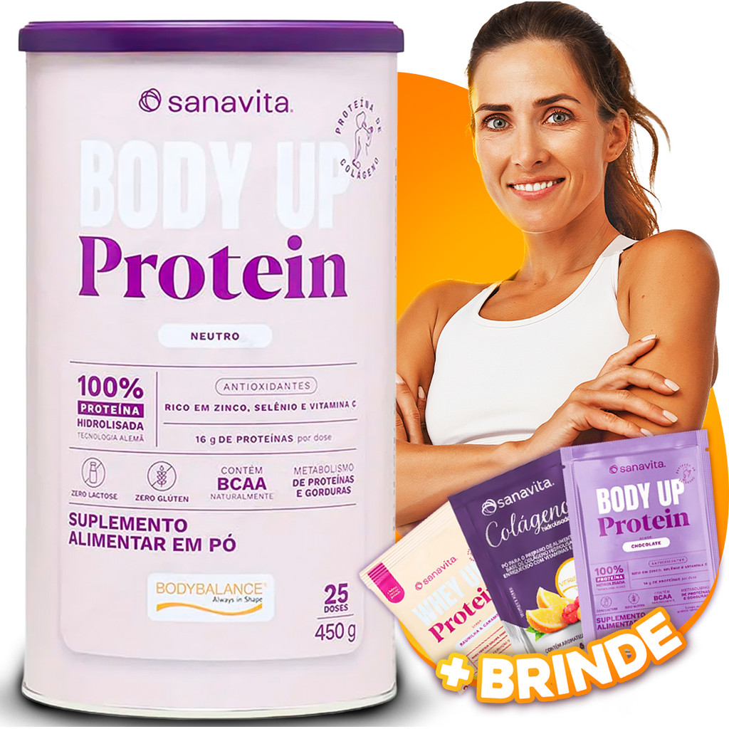 Proteína Sanavita Body Up 450g Whey Protein Suplemento Alimentar Massa Muscular Academia Treino