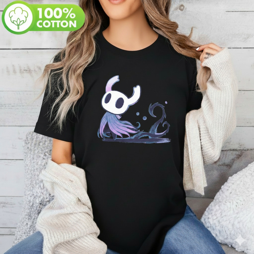 Camiseta Hollow Knight Personagem Místico Estampada Confortável Moderna Estilosa Casual