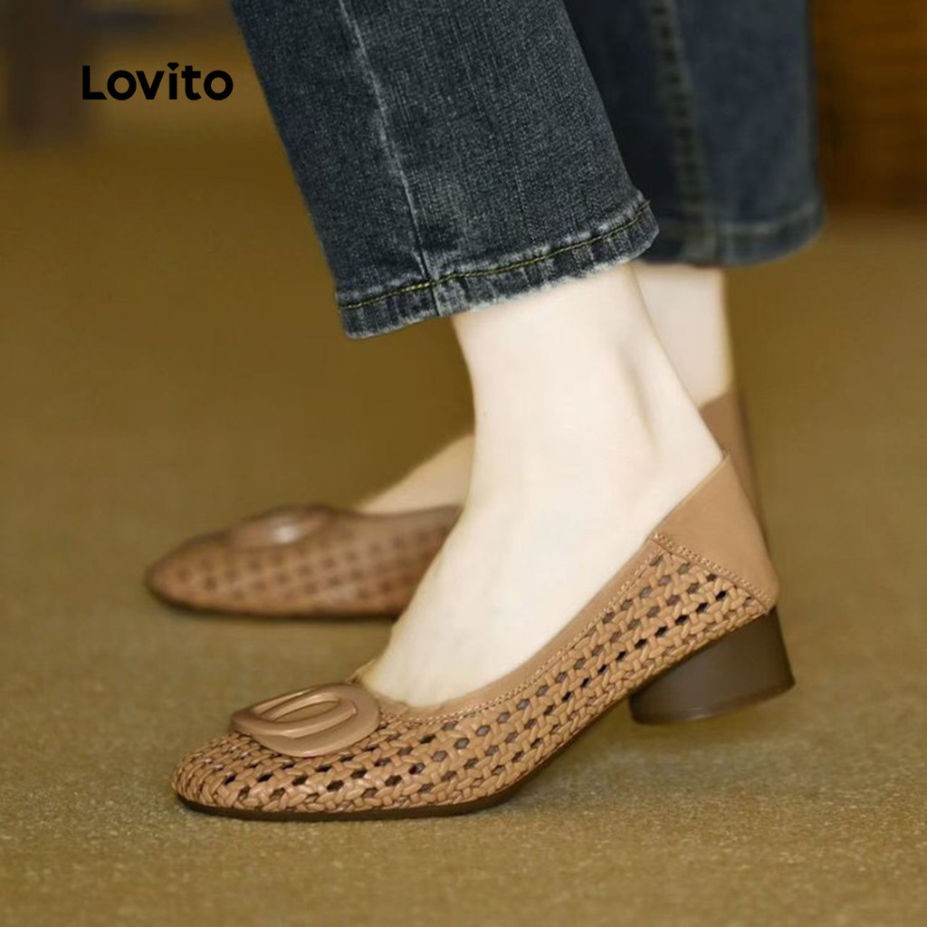 Detalhes do Lovito Sapatos de Salto Alto Elegantes com Sola Macia Saltos Clássicos e Versáteis para mulheres LFA89057