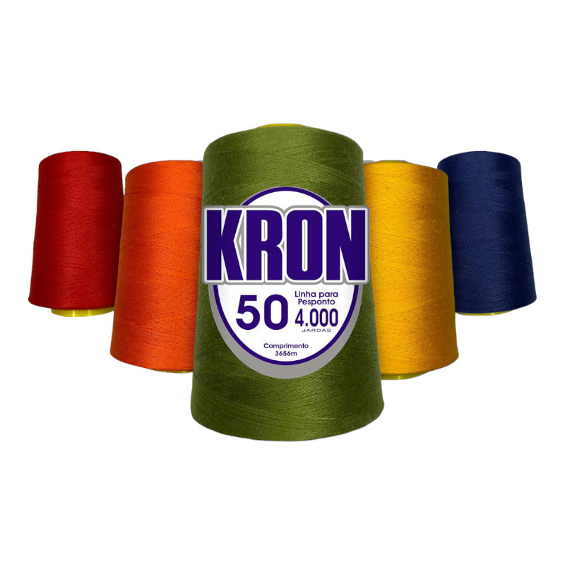 Linha Pesponto 50 Cone 4000 Jds Kron Costura Jeans Poliéster