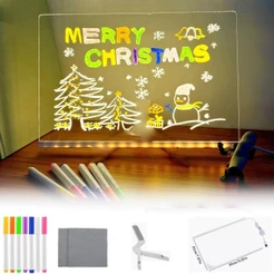 Quadro de Desenho LED Acrílico Brilhante USB Reutilizável com Caneta