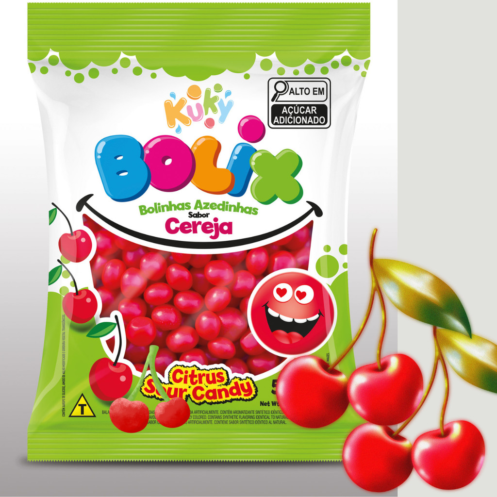 Bala De Goma Azedinha Bolix Cereja 500g - Kuky