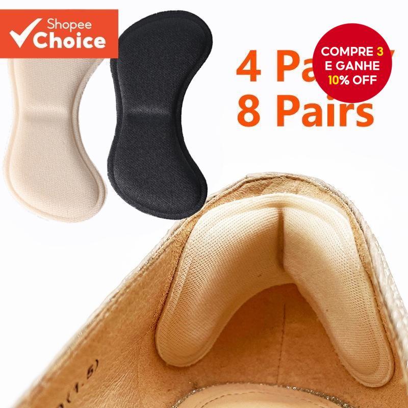4 Pares De Palmilhas De Calcanhar Almofadas De Alívio Da Dor Com Costas Adesivas Para Cuidados E Proteção Dos Pés