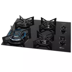 Cooktop 4 Bocas Fischer Chama Tripla Superautomático, Preto - Bivolt