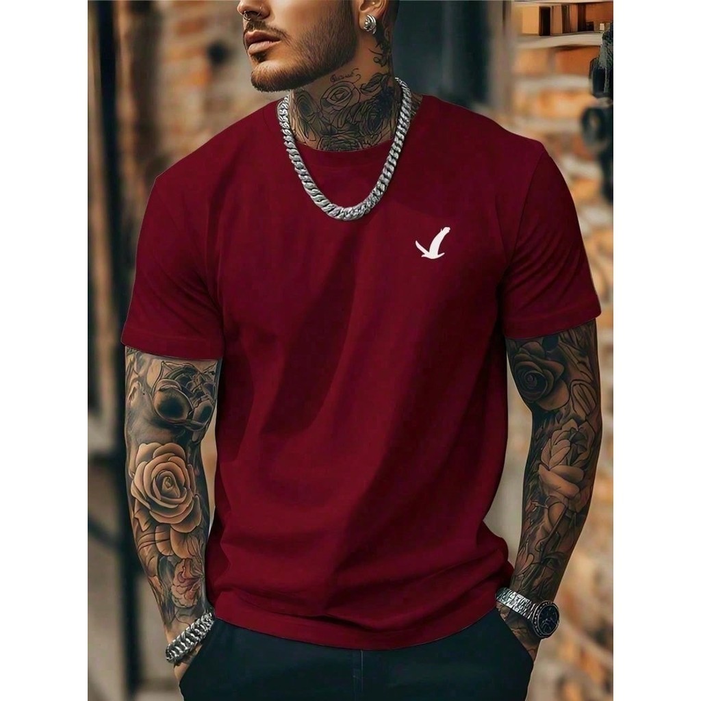 Camisa masculina algodão Aguia Camiseta tendencia basica estampada Streetwear Casual Rolê Presente