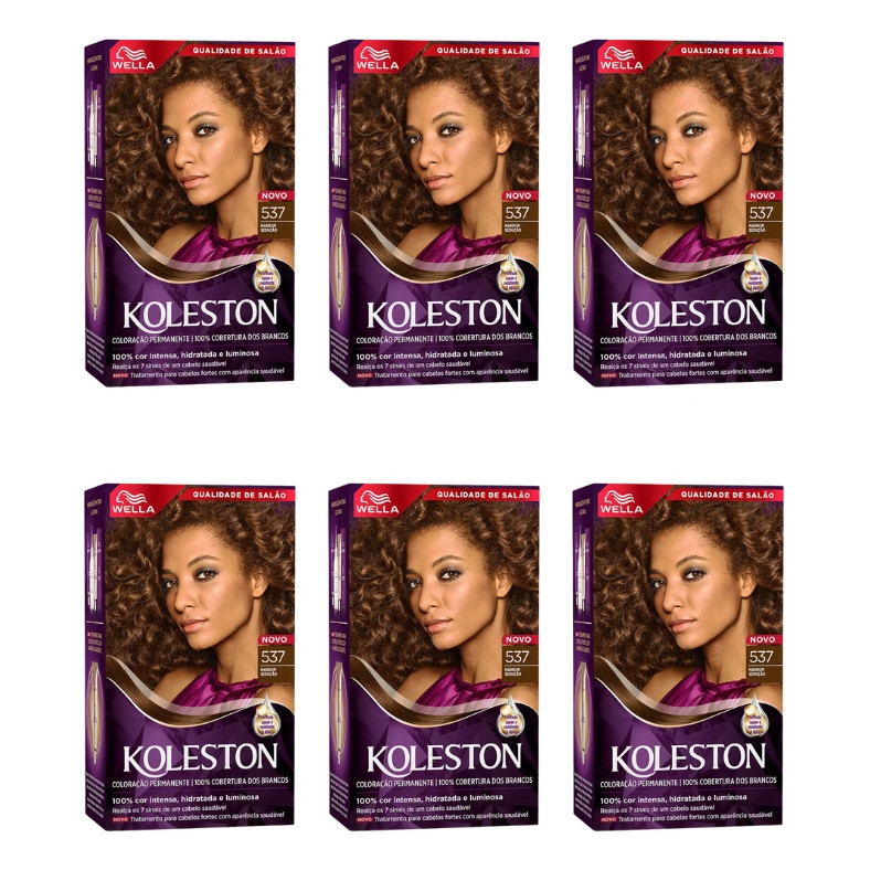 Coloraçao Koleston 537 Marrom Seduçao-kit C/6un Tom Sem tom