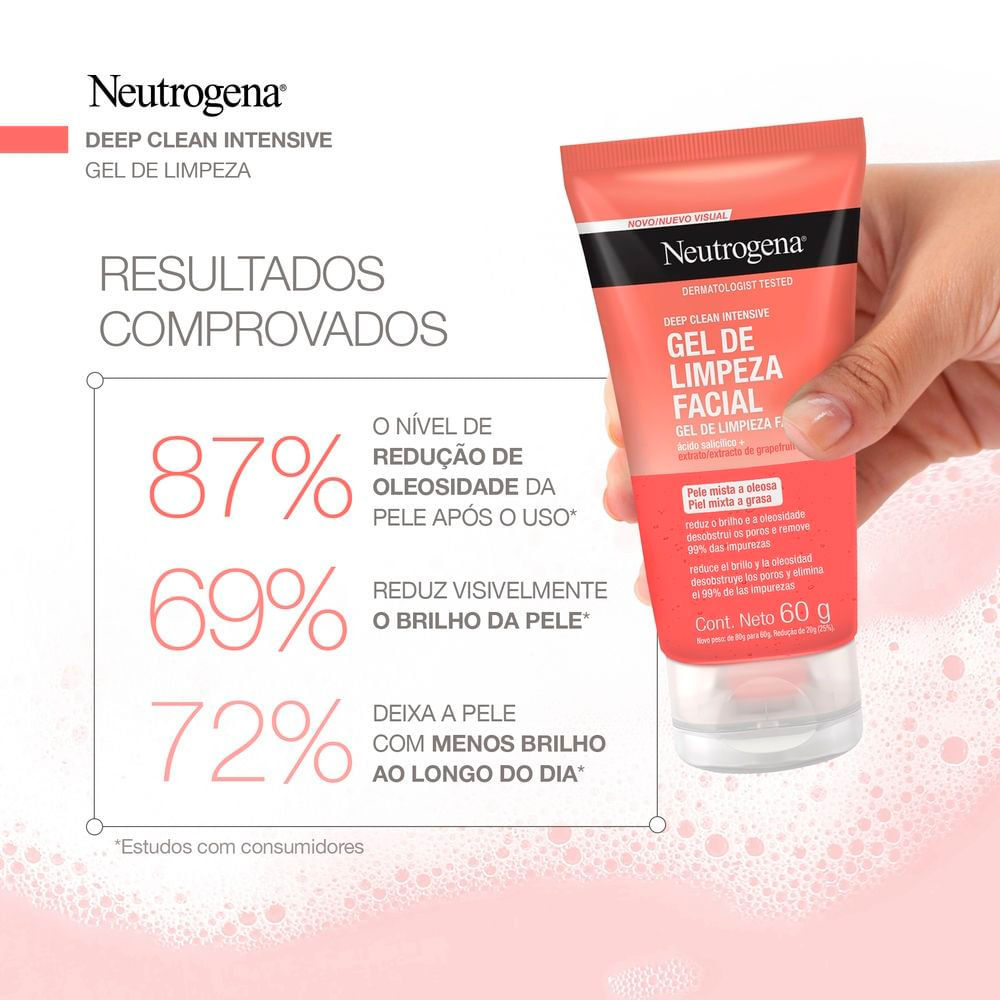 Detalhes do Neutrogena Deep Clean Intensive Grapefruit Gel de Limpeza Facial 60g