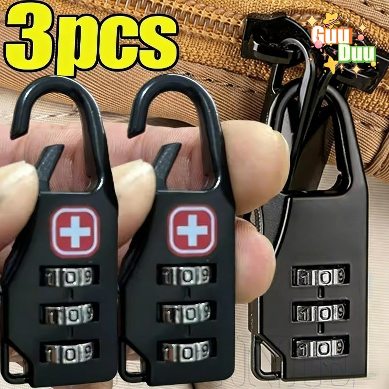 [Guudu] Bloqueio De Mochila Para Bagagem De Viagem-Mini Número De Código De Combinação-Cadeado De Liga Portátil-Antirrou