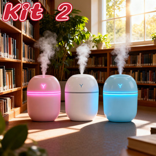 Kit 2 Difusor de Ar Egg 200ml Umidificador Aromaterapia LED para Casa e Escritório em Oferta na Shopee