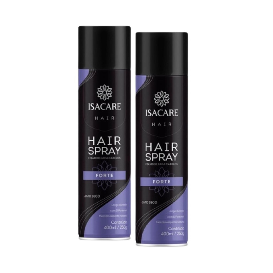 Kit Isacare 2 Spray Fixador de Cabelo Forte 400ml em Oferta na Shopee
