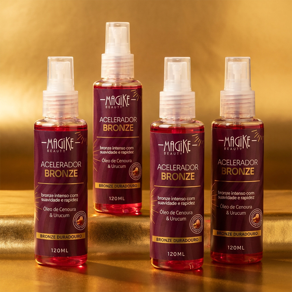 kit 4 Acelerador de Bronze 120ml Magike Beauty com Urucum e Cenoura em Oferta na Shopee
