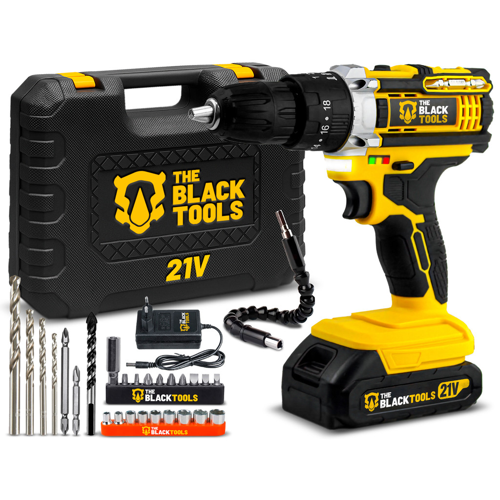 Parafusadeira E Furadeira Impacto The Black Tools Tb-21pw 21v 3/8 Frequência 50/60 Hz 110v/220v em Oferta na Shopee