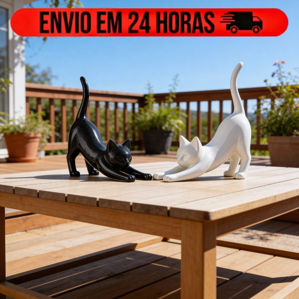 Estátua Gato Elegante – Decoração Moderna para Sala, Quarto e Escritório em Oferta na Shopee