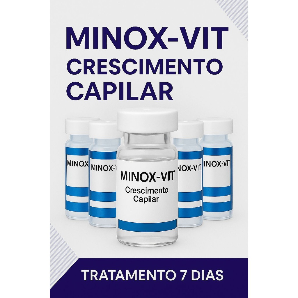 Kit 7 Ampolas Minoxvit para Crescimento Rápido Cabelo e Barba Tônico Capilar Premium 3 ml em Oferta na Shopee