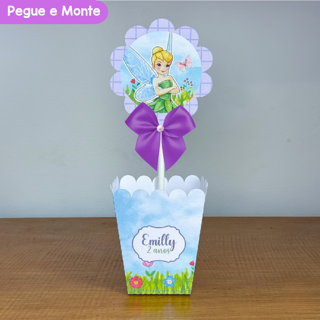 Centro de Mesa Cachepô Sininho - Tinker Bell | Cachepot | Personalizados | Lembrancinhas | (Pegue e Monte)