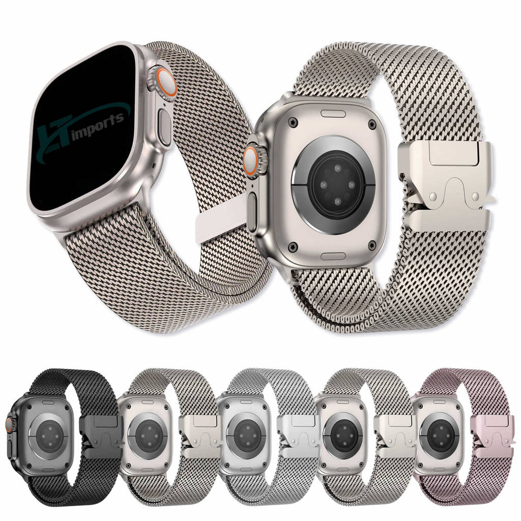 Pulseira Milanese Fecho Gancho LTimports P/ Apple Watch Ultra 49mm e 46mm 11/10 