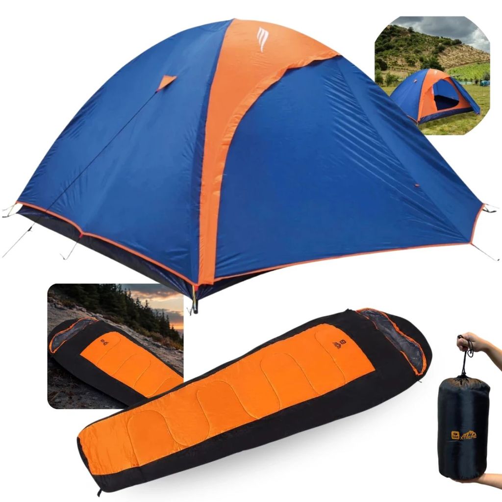 Kit Barraca Falcon 1000mm 4 Pessoas + Saco de Dormir Xtreme Aventura Outdoor