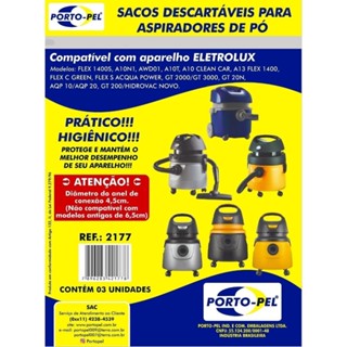 Kit 6 Sacos Aspirador de Pó Electrolux - Flex 1400 (2177) em Oferta na Shopee