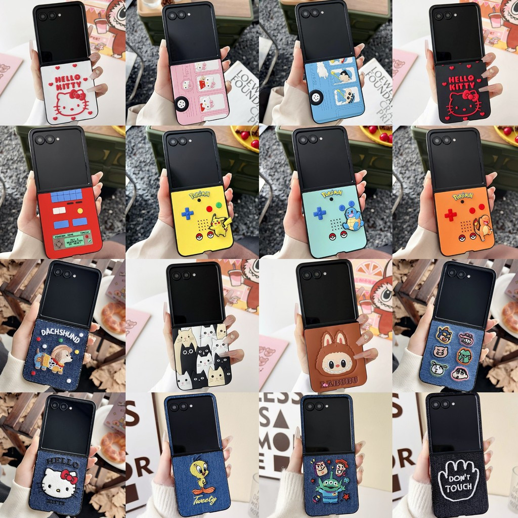 2026 Novo Para MoTo Razr 60 Ultra Capa Celular 50 Dobrável Pro Bonito Desenho Animado Pokémon Família 3D Modelagem PC Rí