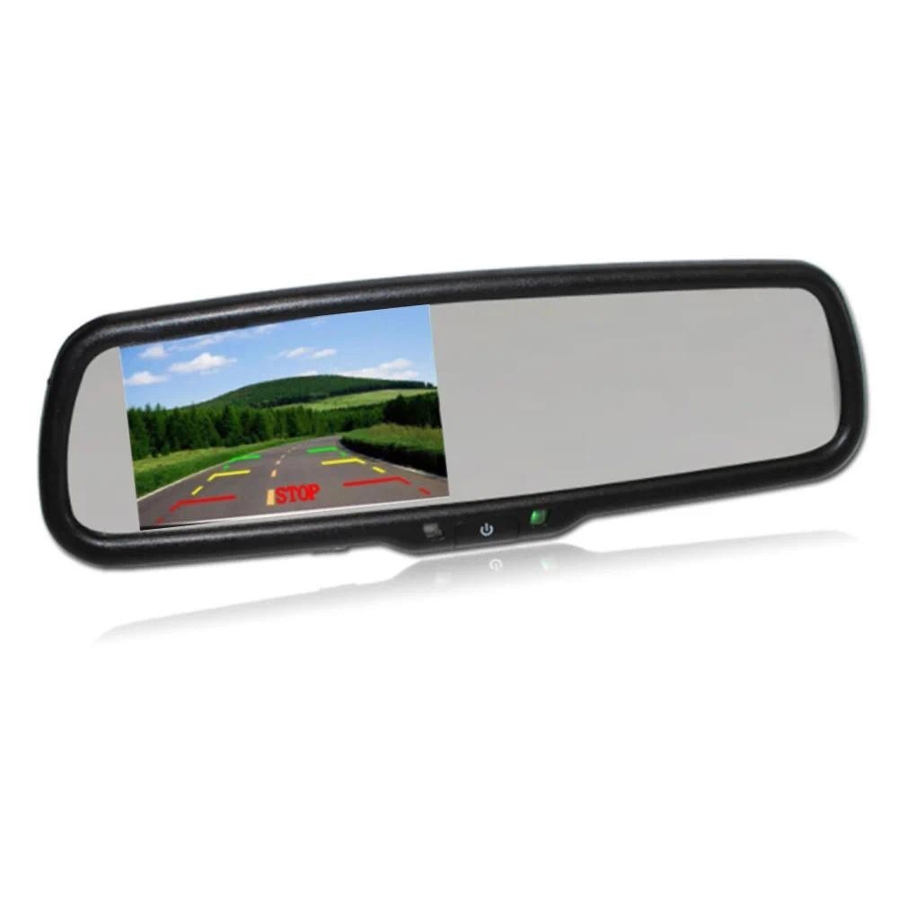 Monitor De Espelho Retrovisor De Estacionamento De 4.3', Suporte De Montagem De Carro E Visão Traseira Anti-Deslumbrante