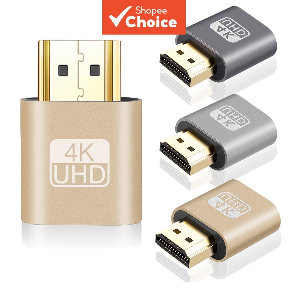 Adaptador Virtual de Display HDMI-compatível VGA 4K 1.4 DDC EDID Dummy Plug Placa Fantasma para Placa de Vídeo