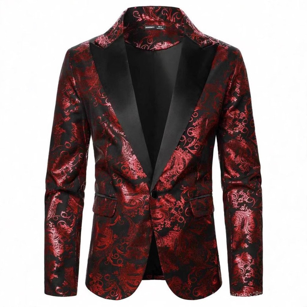 Novo Blazer com Padrão Paisley 2025, Jaqueta de Terno Masculina Europeia e Americana, Elegante e Única, Atacado