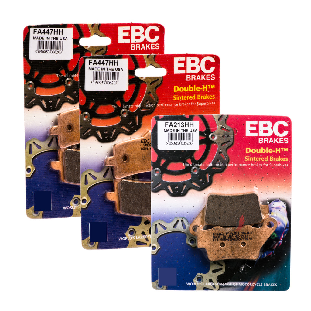 Kit 3 Pares Pastilha EBC Sinterizada HH Triumph Tiger 900 GT Rally Pro Daytona 675R FA447 FA213