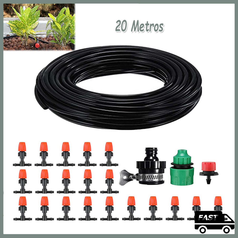 Mangueira de irrigação por gotejamento de paisagem sistema de tubo de irrigação para jardim 20M + 20 pontas de irrigação