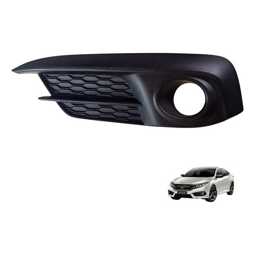 Moldura Grade Farol Milha Esquerdo Civic G10 2017 2019 2020 Preto