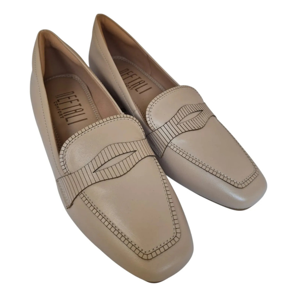 Sapato Mocassim Neftali Salto Taupe Conforto Social Lindo Macio Leve Charmoso Versatil Atual Pratico Luxo Qualidade Top