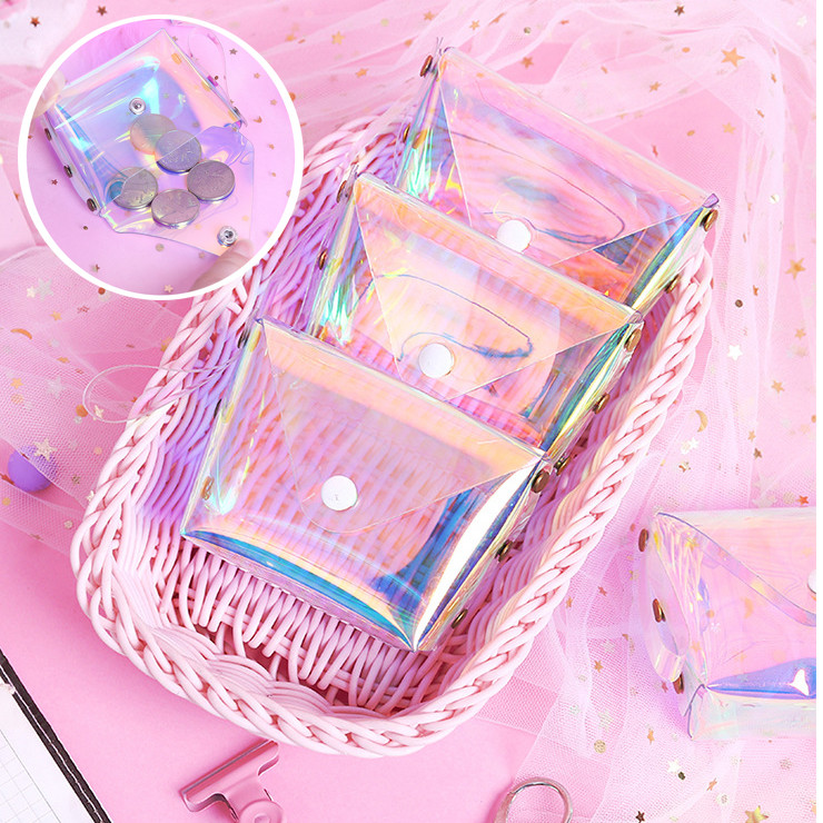 Influenciador geléia moeda bolsa japonês Harajuku moeda saco rosa concurso menina coração criativo transparente sinfonia