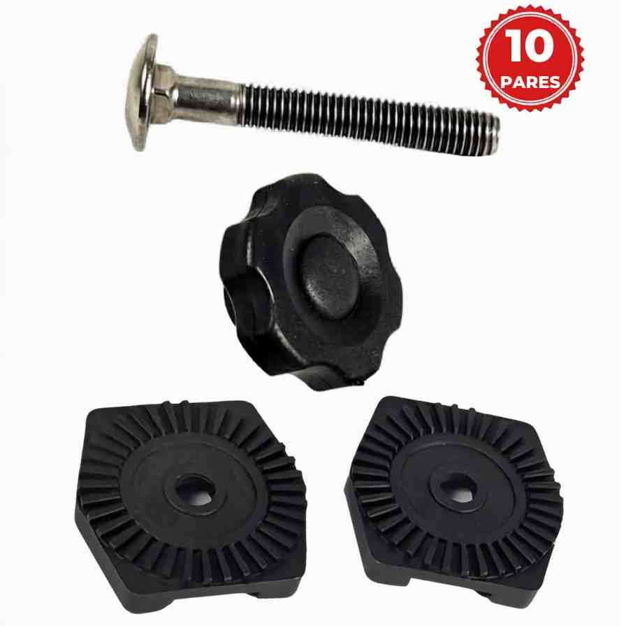 Kit Manípulo 45mm + Catraca Quadrada 20x20 com Parafuso Francês com Rosca de 1/4" - 10 Pares