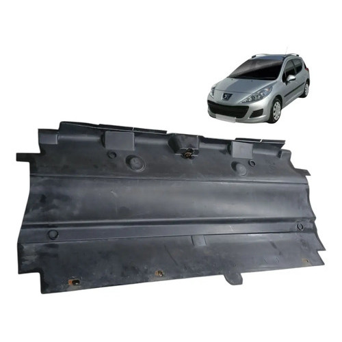 Defletor Inferior Parachoque Peugeot Sw 1.4 207 2010 2011 Preto