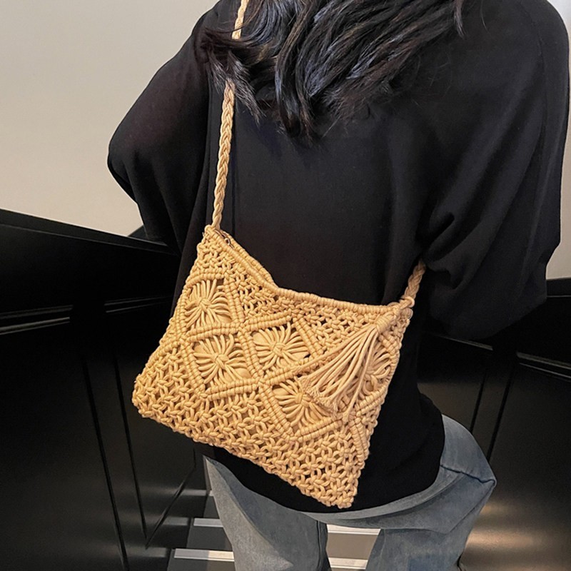 K bolsa de malha feminina primavera verão 2026 novo estilo elegante All-Match bolsa mensageiro de um ombro Casual malha 