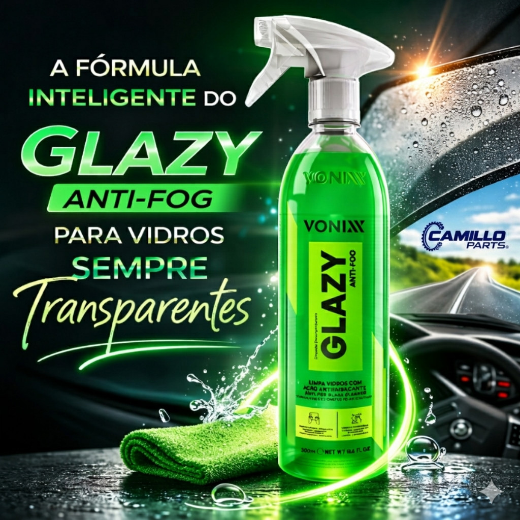 Glazy Anti-fog Vonixx Limpa Vidros Ação Antiembaçante 500ml em Oferta na Shopee