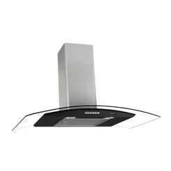 Coifa Terim Parede Vidro Curvo Black Inox 80 Cm Duto Slim