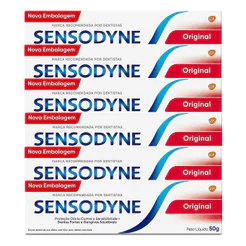 Kit 6x Creme Dental Sensodyne Original para Dentes Sensíveis 50g