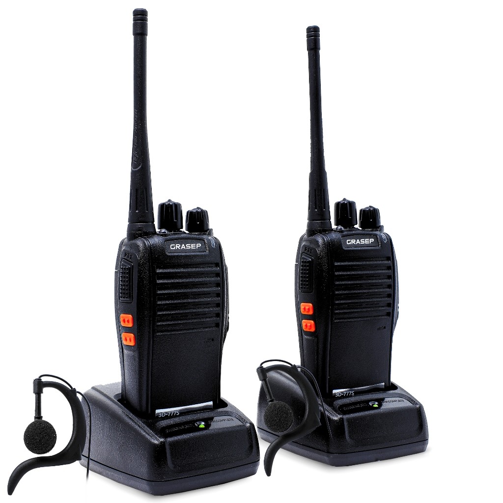 Kit 2 Rádio Comunicador Walk Talk 777s com 16 Canais Alcance de 6Km 2 Duas Pçs Grasep