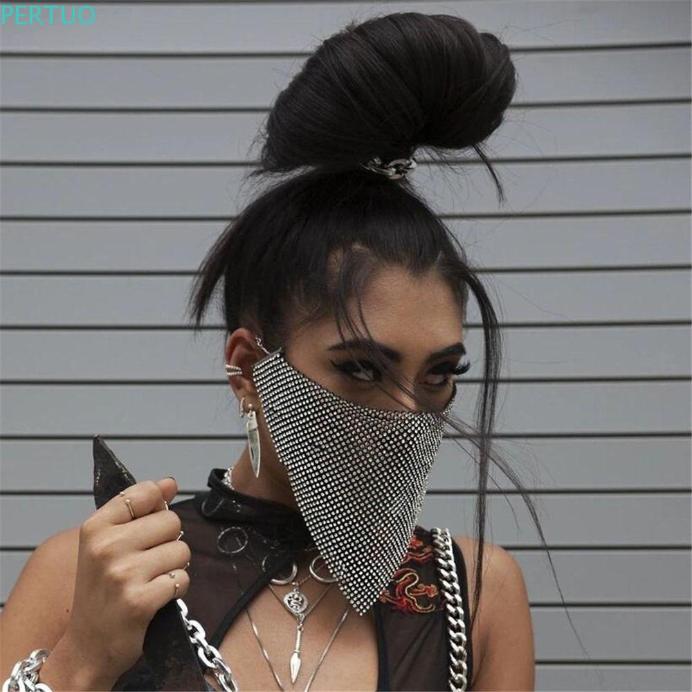 Máscara Facial De Strass PORTSOUTLET , De Vintage De Cristal , Joias Requintadas E Brilhantes Para Festa De Dança