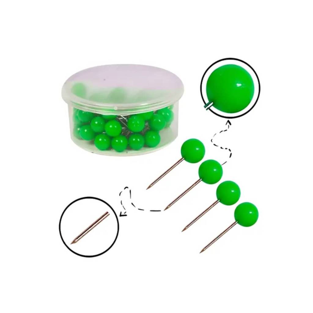 Alfinete para mapa NR 01 verde com 50 unidades ACC