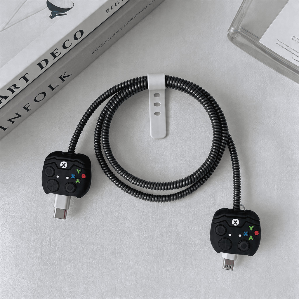 Protetor de Cabo USB Espiral Com 2 Protetores Pontas de Cabo Personagens