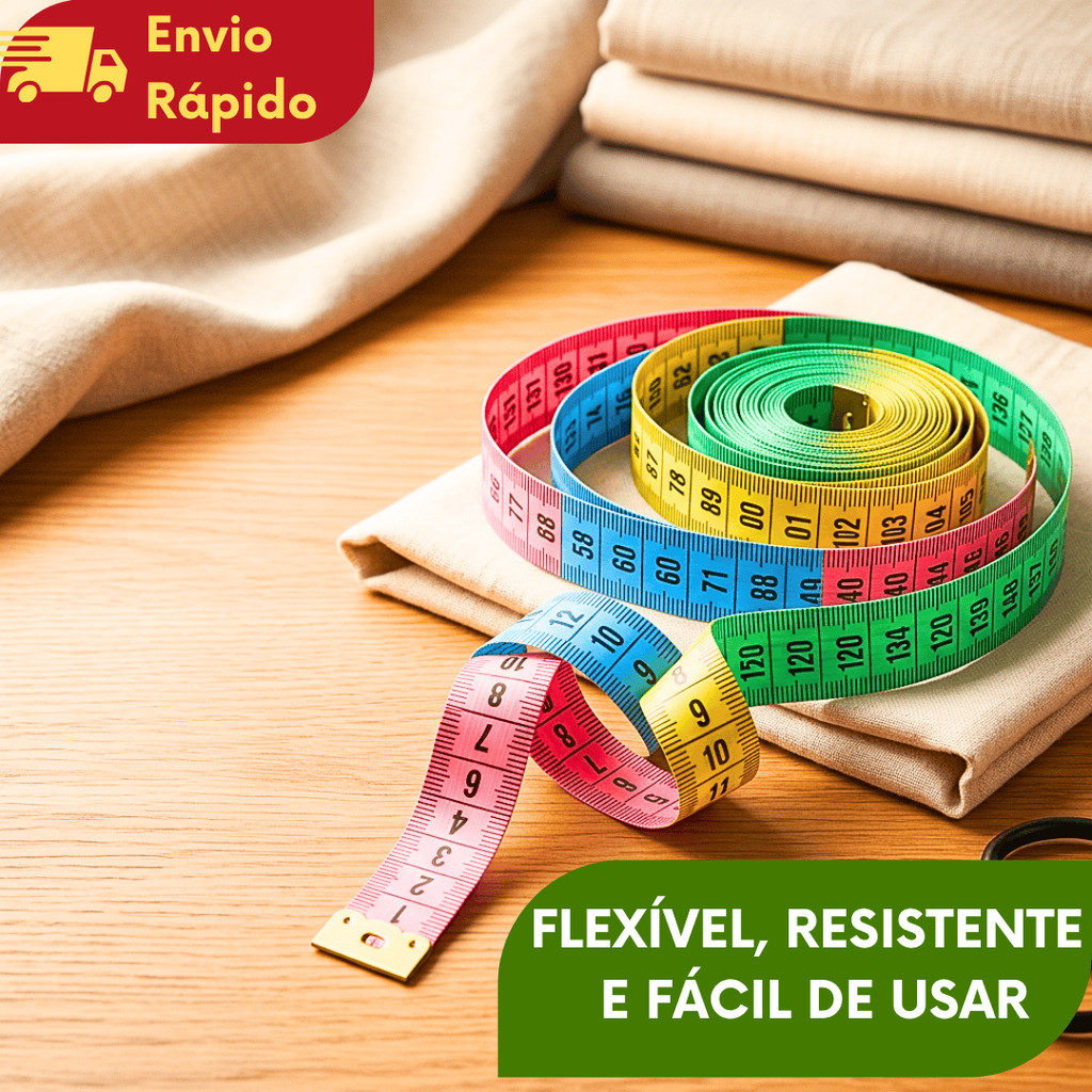 Fita Métrica De Fibra 1,5M Flexível Para Medidas Corporais Costura E Artesanato Alfaiate