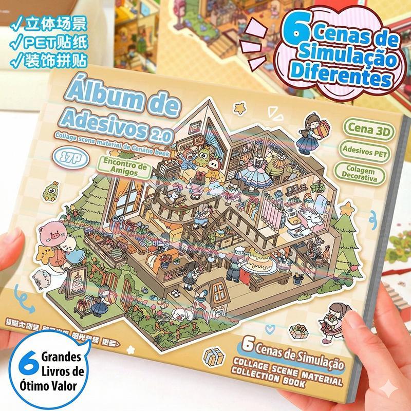 Versão 3.0 Caderno De Adesivos 3D Educativo Para Crianças Criativas
