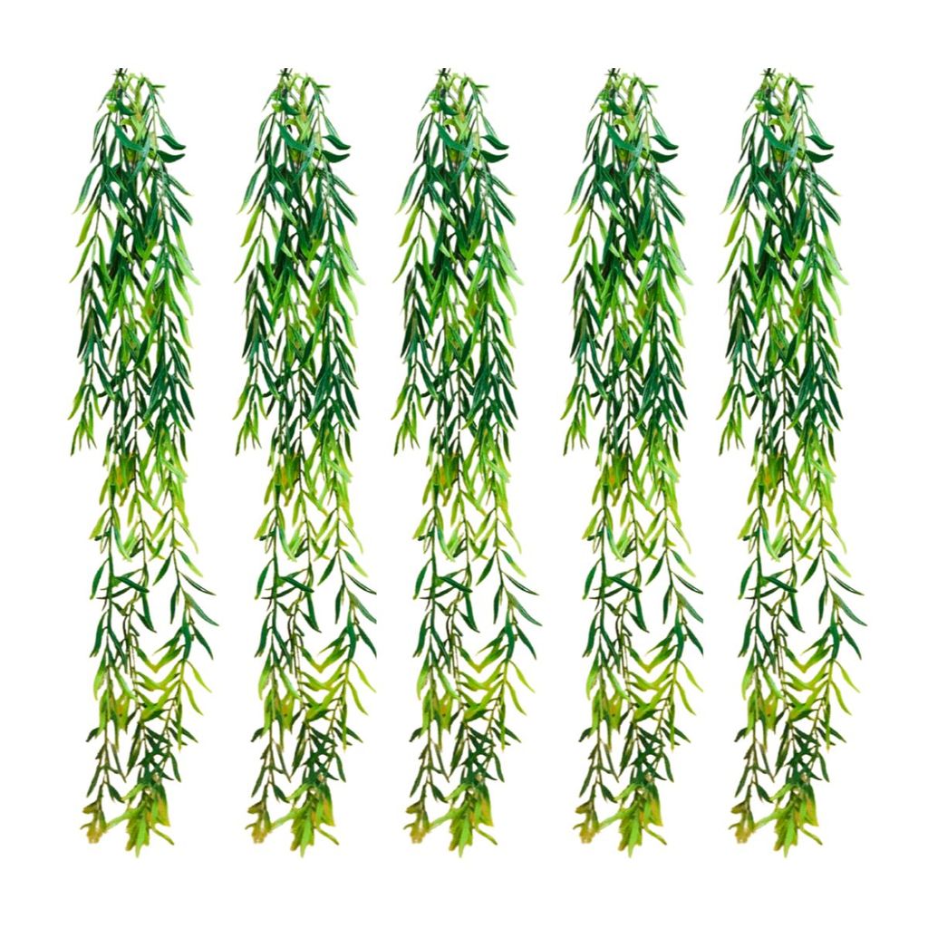 Kit 5 Plantas de folhagem artificial para pendurar Real Pendente Permanente decorar Arranjos e Prateleiras suspensas