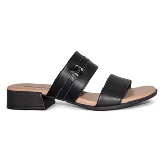 Tamanco Usaflex Feminino Salto Bloco Couro Enfeite Casual MM1701 em Oferta na Shopee