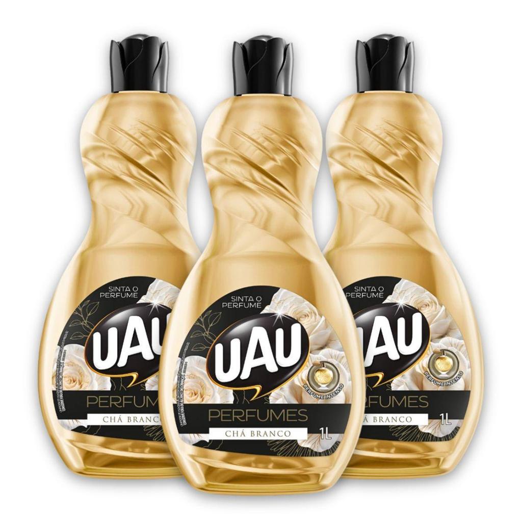 Kit 3un Limpador 1L UAU Perfume Chá Branco em Oferta na Shopee