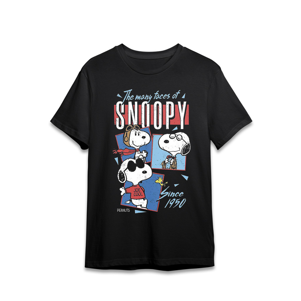 BR.Moonlight Camiseta Masculina Snoopy Many Faces Since 1950 Printing Cotton Estampa Confortável Divertida Estilosa